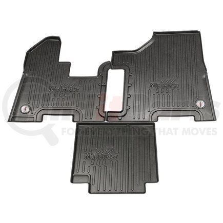 Minimizer FKPB5B-MIN Floor Mats - Black, 3 Piece, With Minimizer Logo, Front, Center Row, For Peterbilt
