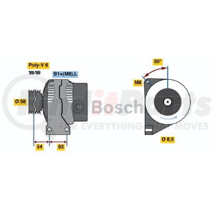 Bosch 0124625025 New Alternator
