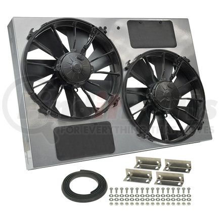 Derale 16927 Powerpack - High Output Dual 12" Electric RAD Fan/Powder coated Steel Shroud Kit