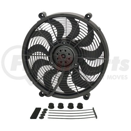 Derale 18217 17" High Output Single RAD Pusher/Puller Fan with Standard Mount Kit