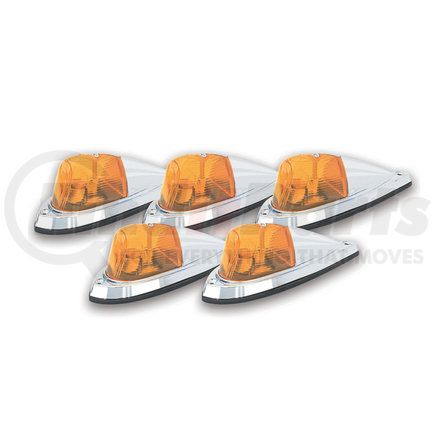 Pacer Performance 20-105 Amber Deluxe Chrome Hi-5 Cab Roof Light Kit