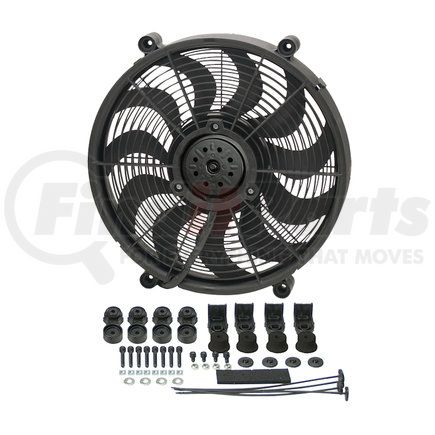 Derale 16217 17" High Output Single RAD Pusher/Puller Fan with Premium Mount Kit