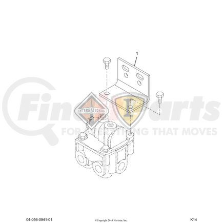 Navistar 2602874C91 Air Brake Relay Valve Bracket