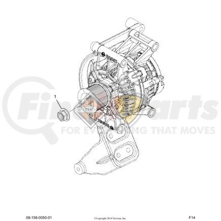 Navistar 2607612C1 NUT ALTERNATOR PU