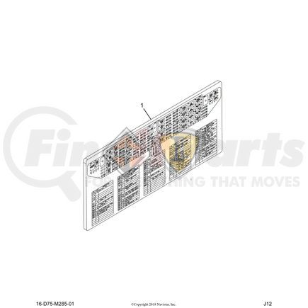 Navistar 3891601C1 Fuse Box Label