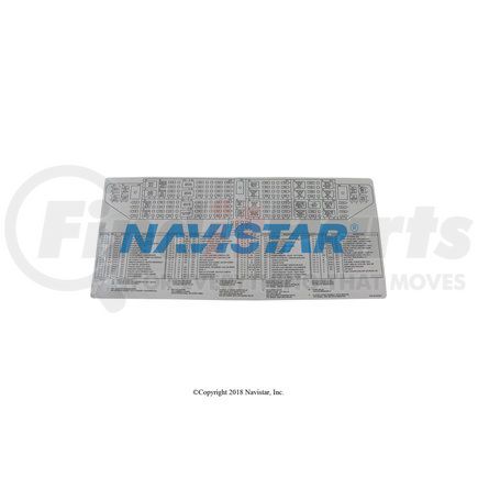 Navistar 3812279C7 Fuse Box Label