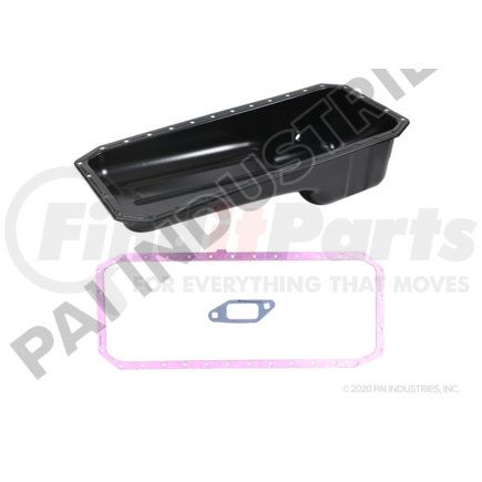 PAI 141323E Engine Oil Pan Kit - Steel; Black; Fits Cummins ISB / QSB Engines.