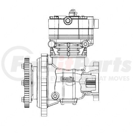Detroit Diesel DDE-R23536774 Air Brake Compressor - Series 60 Engine, 14L, EPA07
