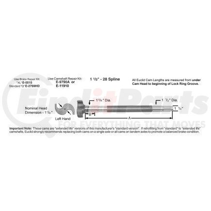 Meritor E11862 CAMSHAFT-LH