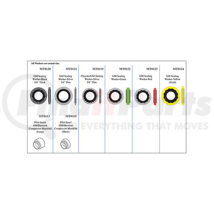 Omega Environmental Technologies MT9588 A/C Compressor Sealing Washer Kit