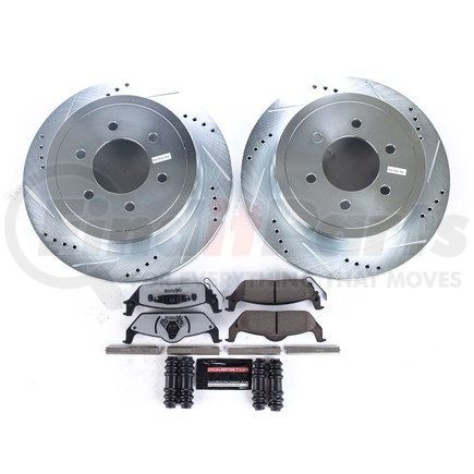 PowerStop Brakes K195036 Z36 Truck and SUV Carbon-Fiber Ceramic Brake Pad and Drilled & Slotted Rotor Kit