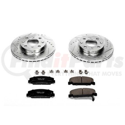 PowerStop Brakes K699 Z23 Daily Driver Carbon-Fiber Ceramic Brake Pad and Drilled & Slotted Rotor Kit