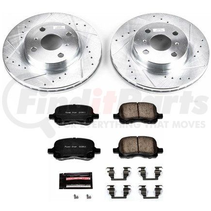 POWERSTOP BRAKES K1152 Z23 Daily Driver Carbon-Fiber Ceramic Brake Pad and Drilled & Slotted Rotor Kit
