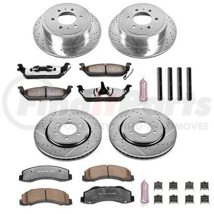 PowerStop Brakes K316636 Z36 Truck and SUV Carbon-Fiber Ceramic Brake Pad and Drilled & Slotted Rotor Kit