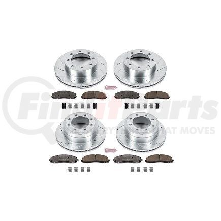 PowerStop Brakes K640536 Z36 Truck and SUV Carbon-Fiber Ceramic Brake Pad and Drilled & Slotted Rotor Kit