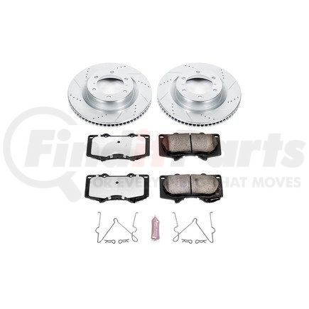 PowerStop Brakes K587336 Z36 Truck and SUV Carbon-Fiber Ceramic Brake Pad and Drilled & Slotted Rotor Kit