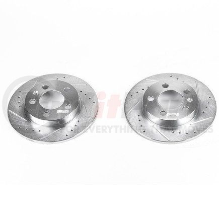 PowerStop Brakes EBR657XPR Evolution® Disc Brake Rotor - Performance, Drilled, Slotted and Plated