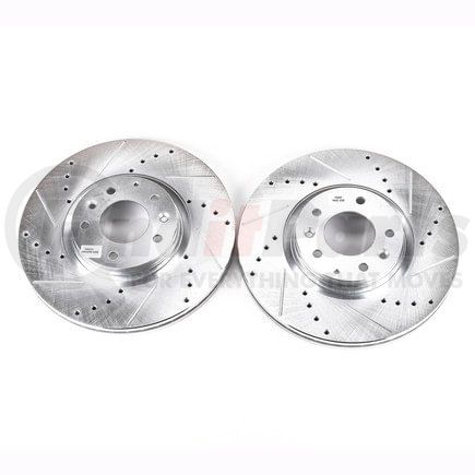 PowerStop Brakes JBR1155XPR Evolution® Disc Brake Rotor - Performance, Drilled, Slotted and Plated