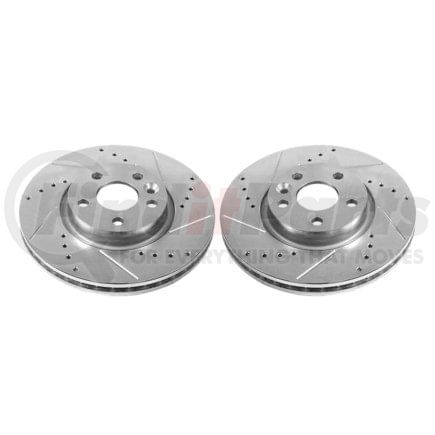 PowerStop Brakes EBR1000XPR Evolution® Disc Brake Rotor - Performance, Drilled, Slotted and Plated