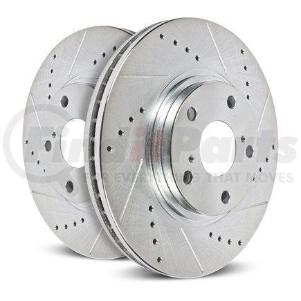PowerStop Brakes JBR1352XPR Evolution® Disc Brake Rotor - Performance, Drilled, Slotted and Plated