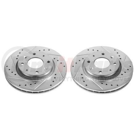 PowerStop Brakes JBR1515XPR Evolution® Disc Brake Rotor - Performance, Drilled, Slotted and Plated