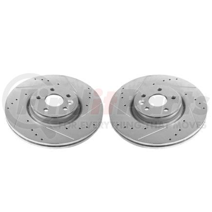 PowerStop Brakes EBR1002XPR Evolution® Disc Brake Rotor - Performance, Drilled, Slotted and Plated