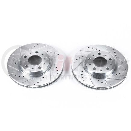 PowerStop Brakes EBR458XPR Evolution® Disc Brake Rotor - Performance, Drilled, Slotted and Plated