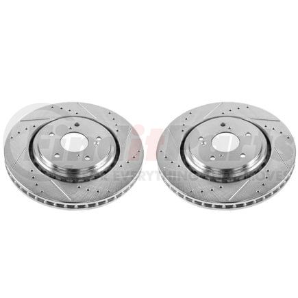 PowerStop Brakes JBR1589XPR Evolution® Disc Brake Rotor - Performance, Drilled, Slotted and Plated