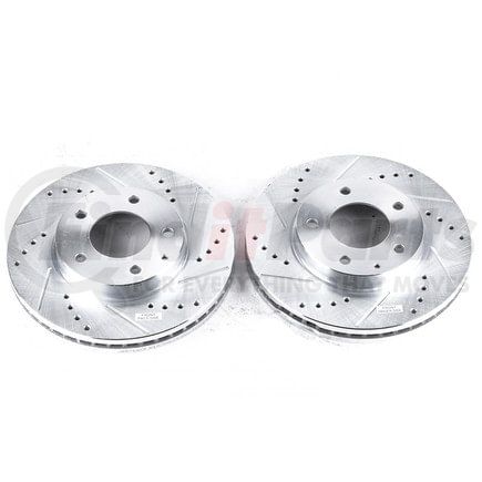PowerStop Brakes JBR762XPR Evolution® Disc Brake Rotor - Performance, Drilled, Slotted and Plated