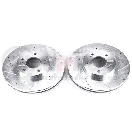 PowerStop Brakes JBR758XPR Evolution® Disc Brake Rotor - Performance, Drilled, Slotted and Plated