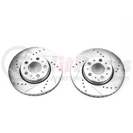 PowerStop Brakes EBR642XPR Evolution® Disc Brake Rotor - Performance, Drilled, Slotted and Plated
