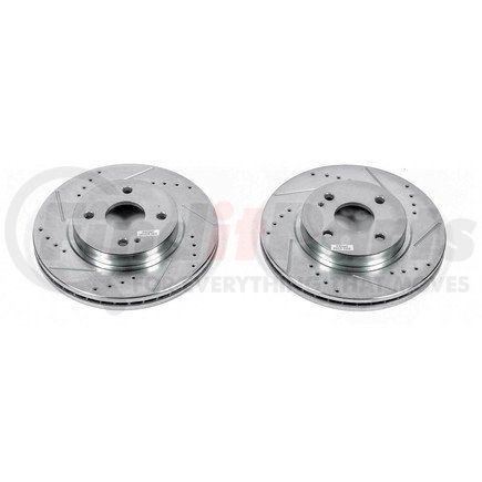 PowerStop Brakes JBR1561XPR Evolution® Disc Brake Rotor - Performance, Drilled, Slotted and Plated
