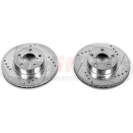 PowerStop Brakes JBR358XPR Evolution® Disc Brake Rotor - Performance, Drilled, Slotted and Plated