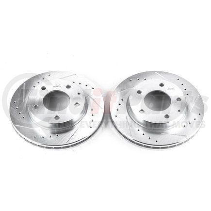 PowerStop Brakes JBR577XPR Evolution® Disc Brake Rotor - Performance, Drilled, Slotted and Plated