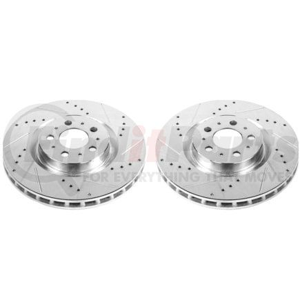 PowerStop Brakes EBR895XPR Evolution® Disc Brake Rotor - Performance, Drilled, Slotted and Plated