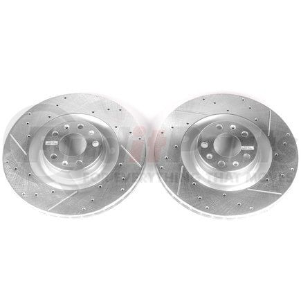 PowerStop Brakes EBR824XPR Evolution® Disc Brake Rotor - Performance, Drilled, Slotted and Plated