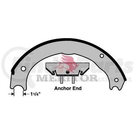Meritor XS5404709E1 Drum Brake Shoe - 16.5 in. Brake Diameter, Remanufactured