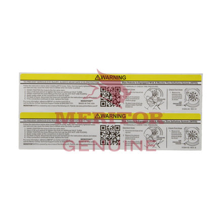 Tire Inflation System Warning Label