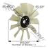 Automann 810.FB9919 Engine Cooling Fan Blade Engine Cooling Fan Blade - 2.56in Pilot Hole, 3.5in Bolt Centers, 11-Blade