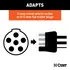 57620 by CURT MANUFACTURING - Electrical Adapter (6-Way Round Vehicle to 4-Way Flat Trailer)