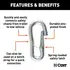 81277 by CURT MANUFACTURING - CURT 81277 Snap Hook Trailer Safety Chain Hook Carabiner Clip; 7/16-Inch Diameter; 5;000 lbs