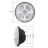 31499 by UNITED PACIFIC - Headlight - 7", White, LED, with Dual Color LED Halo and Classic Lens