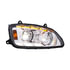 35880 by UNITED PACIFIC - Headlight Assembly - Passenger Side, Chrome, LED, with Sequential and Position Light Bar, For 2008-17 Kenworth T660