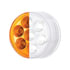 35941 by UNITED PACIFIC - 7-LED 2" Round Double Fury Clearance/Marker Light, Amber and White LED, Clear Lens