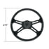 88185 by UNITED PACIFIC - Steering Wheel - 18" Matte Black, 4 Spoke, with Horn Bezel and Gloss Black Button