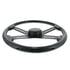 88185 by UNITED PACIFIC - Steering Wheel - 18" Matte Black, 4 Spoke, with Horn Bezel and Gloss Black Button