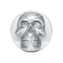 23925 by UNITED PACIFIC - Air Brake Valve Control Knob - Zinc Alloy, Skull Design, Screw-On, Liquid Silver