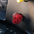 23924 by UNITED PACIFIC - Air Brake Valve Control Knob - Zinc Alloy, Skull Design, Screw-On, Candy Red