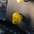 23927 by UNITED PACIFIC - Air Brake Valve Control Knob - Zinc Alloy, Skull Design, Screw-On, Electric Yellow