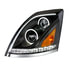 35755 by UNITED PACIFIC - Headlight - L/H, Black, ALL LED, High Beam/Low Beam, for 2013-2017 Volvo VN/VNL